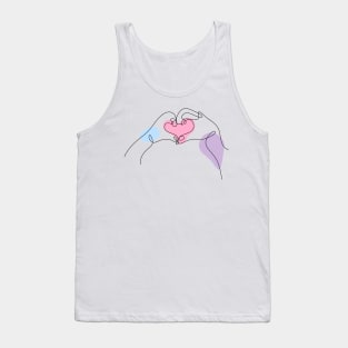 Valentines day One Continuous Line art Tank Top